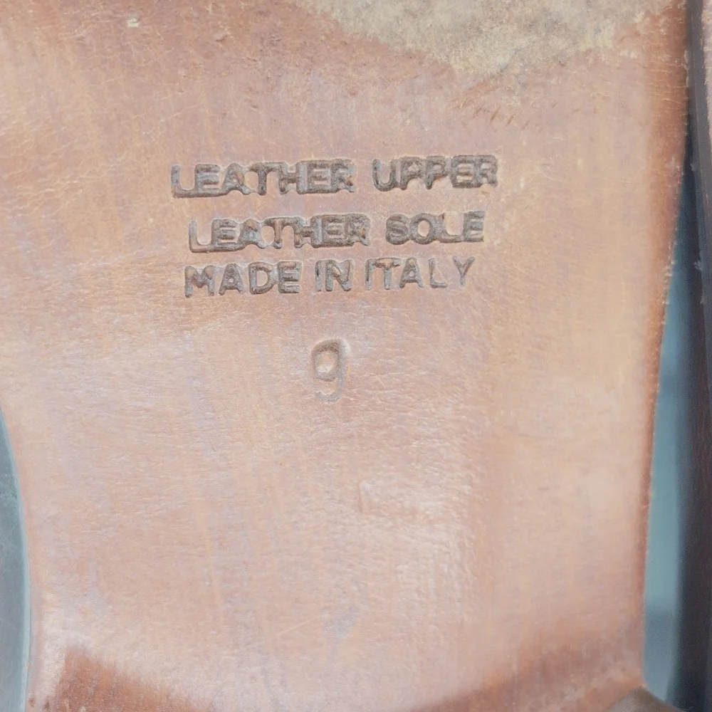Elegant Lucciano Italy Sz 9 Brown Leather Men's Cap Toe Shoes